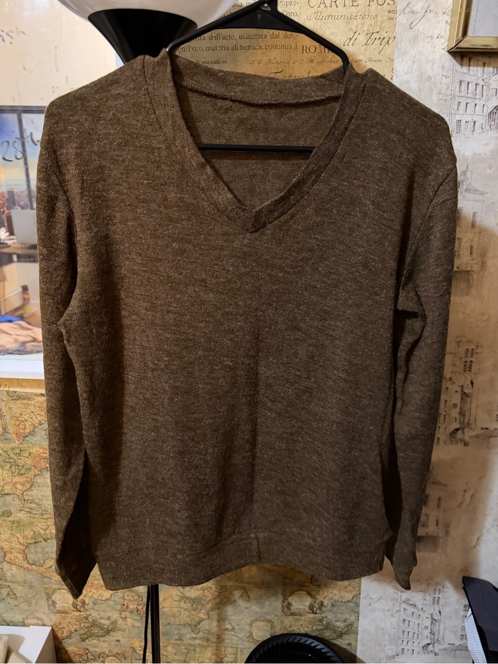 Men's V-Neck Brown Sweater